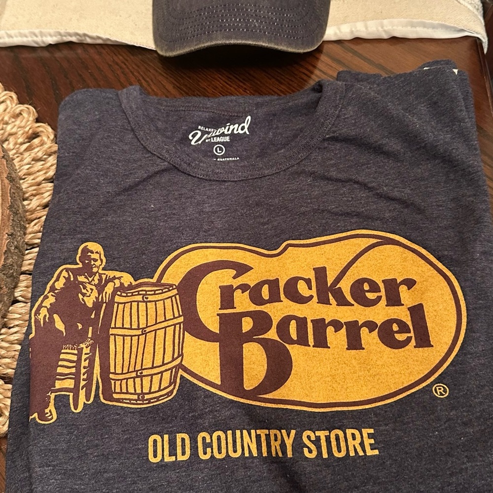 Cracker Barrel T-shirt Legacy Grey  and  Hat Both